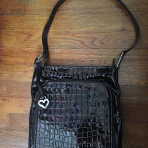 Brighton Crocodile brown over the shoulder purse